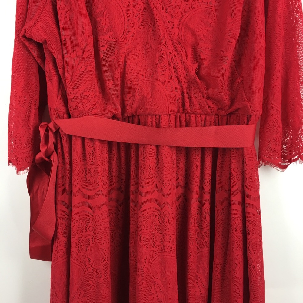 Lane Bryant Womens Tie Waist Flare Dress Lace - Picture 7 of 8